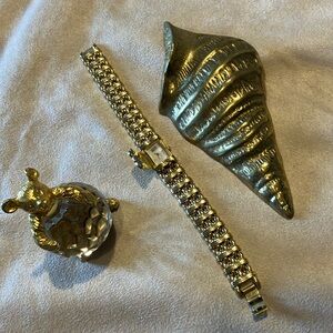 Ladies, beautiful citizen, watch, 24 karat, gold, plated, crystal bear, Italy